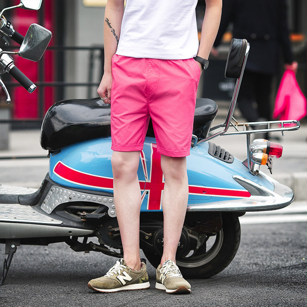 Pantaloni scurți casual bărbați uni, în mai multe culori, cu buzunare