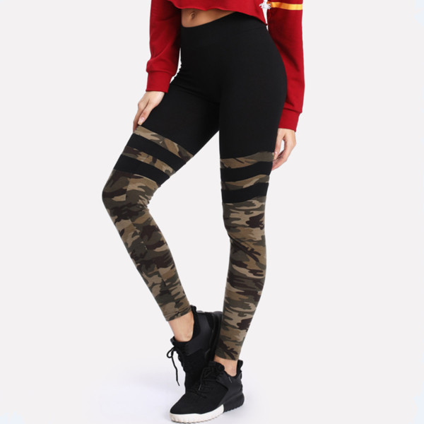 Sport - mindennapi női terepszínű leggings fekete és szürke színben