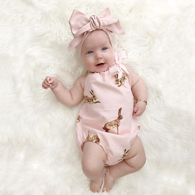 Costum de baie elegant pentru bebeluși, în roz, cu imprimeu