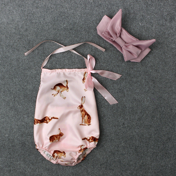 Stílusos baba fürdőruha rózsaszínben, mintával