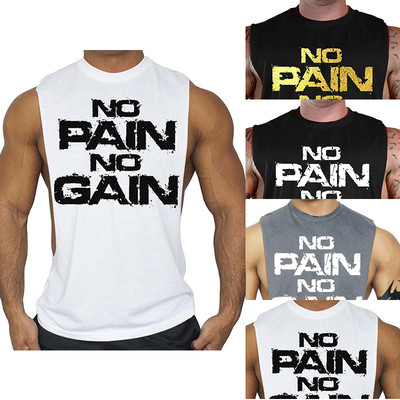 Men`s sports tank top open on the side in different colors and with an inscription