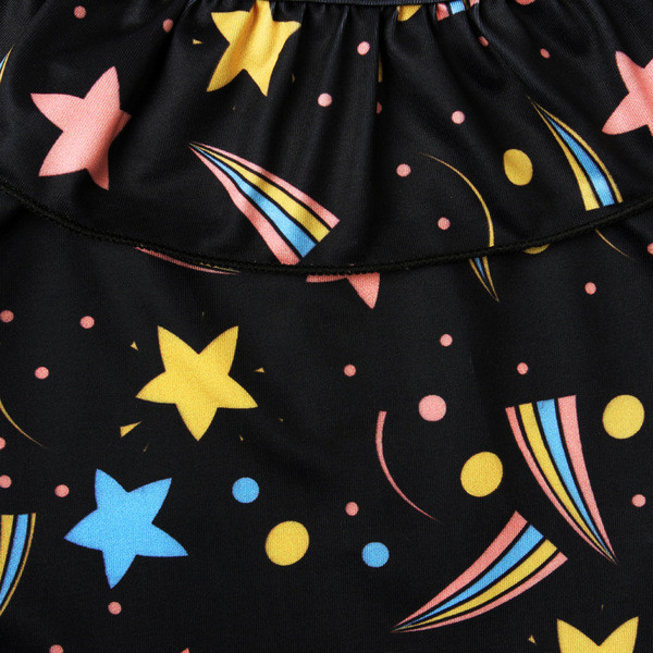 Gyermek teljes fürdőruha lányoknak, rövid ujjú és mintával