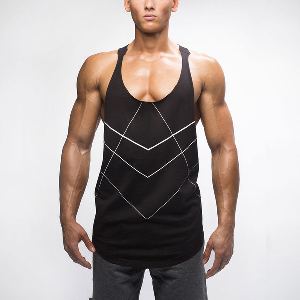 Ανδρικό μπλουζάκι σε ευρύ σχέδιο σε δύο χρώματα με γεωμετρικό σχέδιο