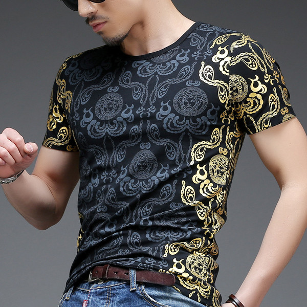 Tricou de vară pentru bărbați cu mâneci scurte în diferite culori și imprimeuri