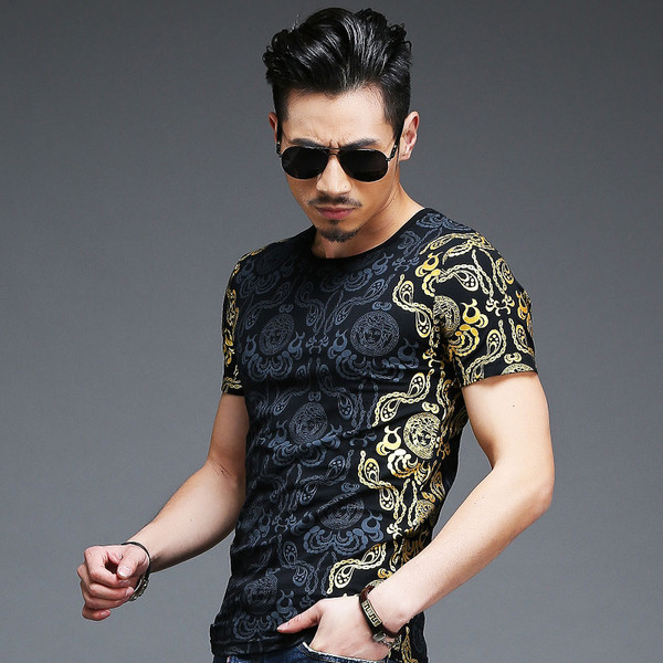 Tricou de vară pentru bărbați cu mâneci scurte în diferite culori și imprimeuri