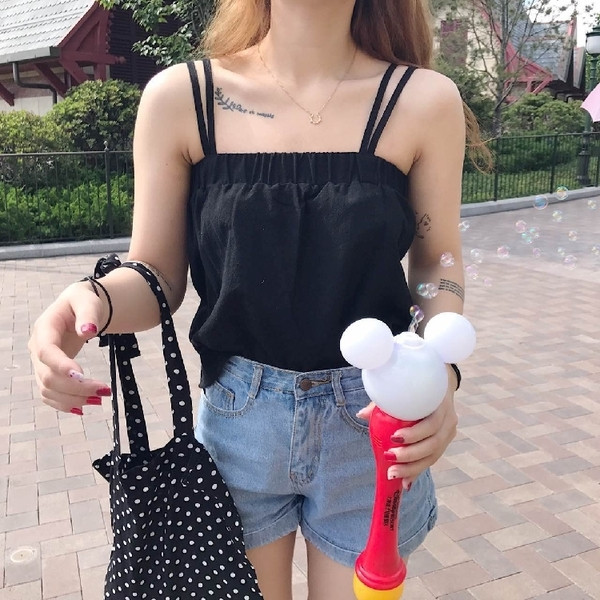 Stílusos női felső dupla pánttal, többféle színben