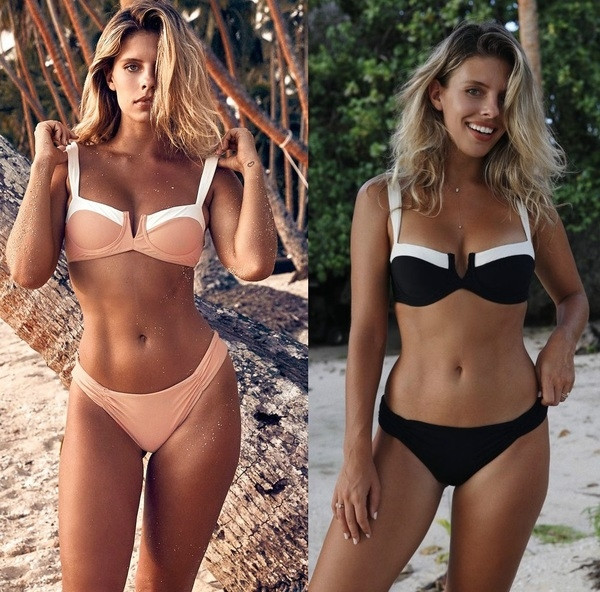 Klasszikus kétrészes fürdőruha két színben