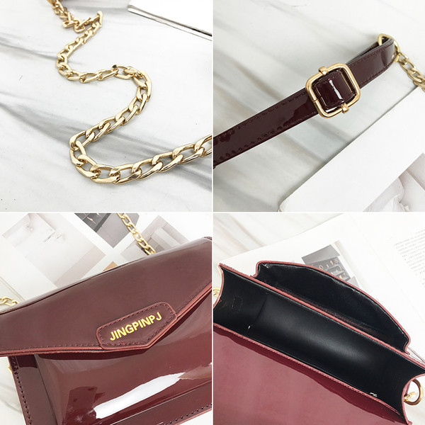 Mini elegáns női táska egyszerű modellben, fém lánccal