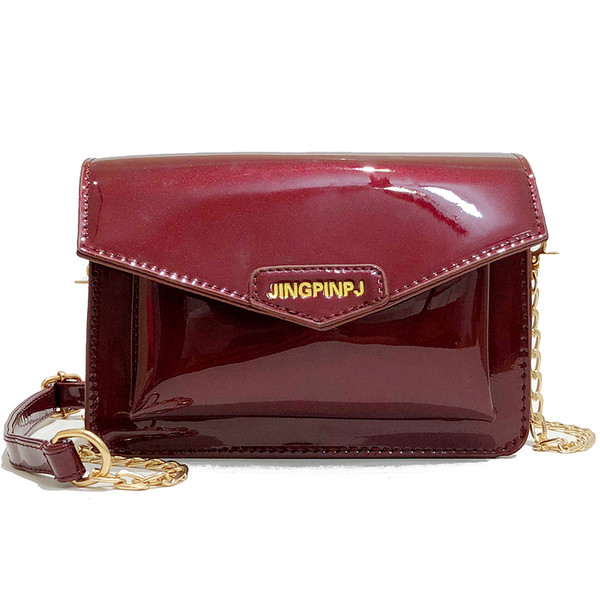 Mini elegáns női táska egyszerű modellben, fém lánccal