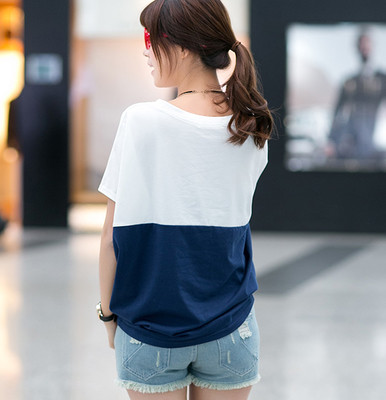 Γυναικεία μπλούζα με κοντό μανίκι σε δύο χρώματα