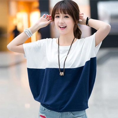 Γυναικεία μπλούζα με κοντό μανίκι σε δύο χρώματα