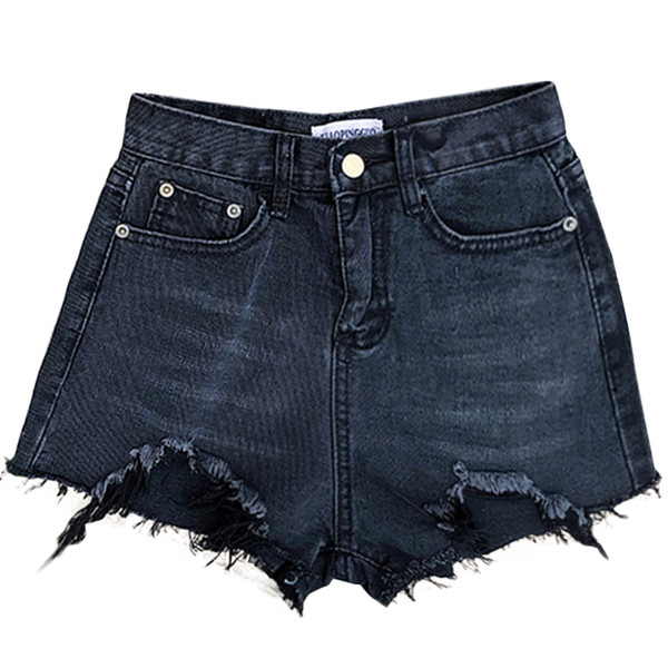 Stílusos női farmer rövidnadrág magas derékkal, két színben