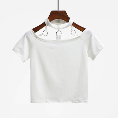 Lezser női blúz rövid ujjal, leesett vállú fehér és fekete színben