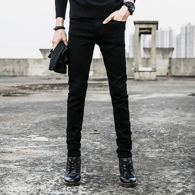 Men`s plain jeans in black color