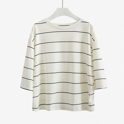 Női csíkos pamut póló sok színben