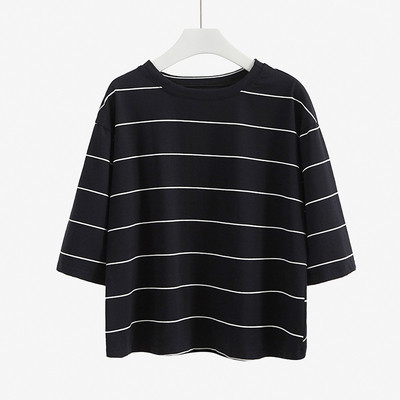 Női csíkos pamut póló sok színben