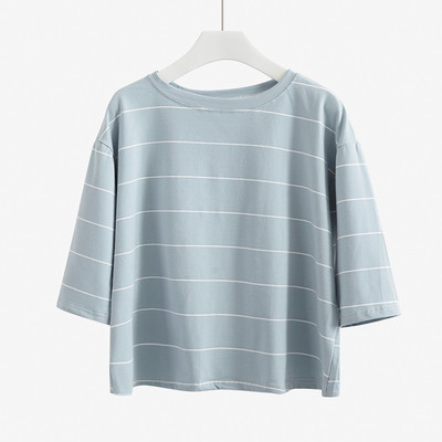 Női csíkos pamut póló sok színben