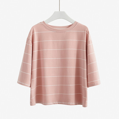 Női csíkos pamut póló sok színben