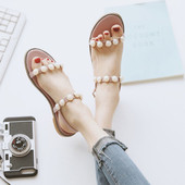 Finom női szandál gyöngy díszítéssel