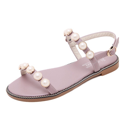 Finom női szandál gyöngy díszítéssel