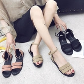 Női velúr szandál alacsony lapos talppal, három színben