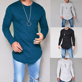 Férfi hosszú blúz több színben O-nyakkal
