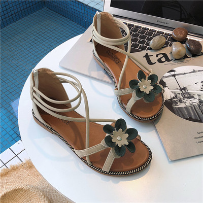 Alkalmi női szandál virágmotívummal három színben