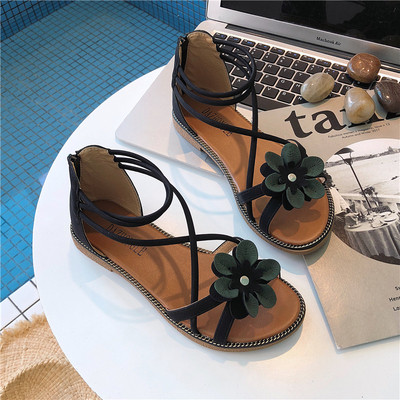 Alkalmi női szandál virágmotívummal három színben