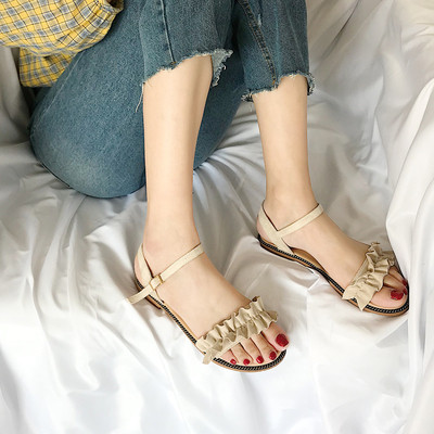 Stílusos női szandál lapos talppal, két színben