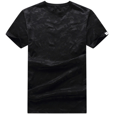 Nyári férfi póló rövid ujjal és O-alakú gallérral fekete színben