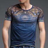 Férfi póló színes nyomattal, két színben