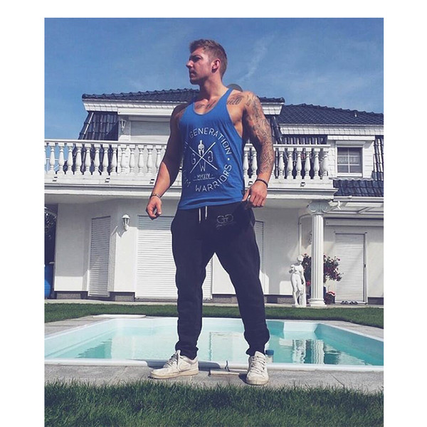 Мъжки спортен потник в няколко цвята с щампа и надпис