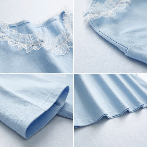 Modern női póló csipkegallérral és felirattal