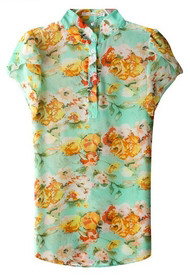 Friss és színes tavaszi ing virágos motívumokkal - két színben