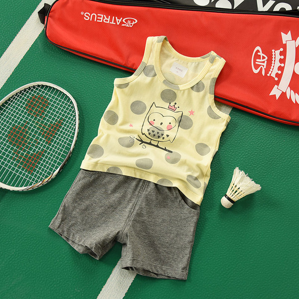 Nyári gyermek szett fiúknak és lányoknak, két színben, nyomattal