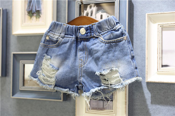 Gyermek farmer rövidnadrág lányoknak szakadt