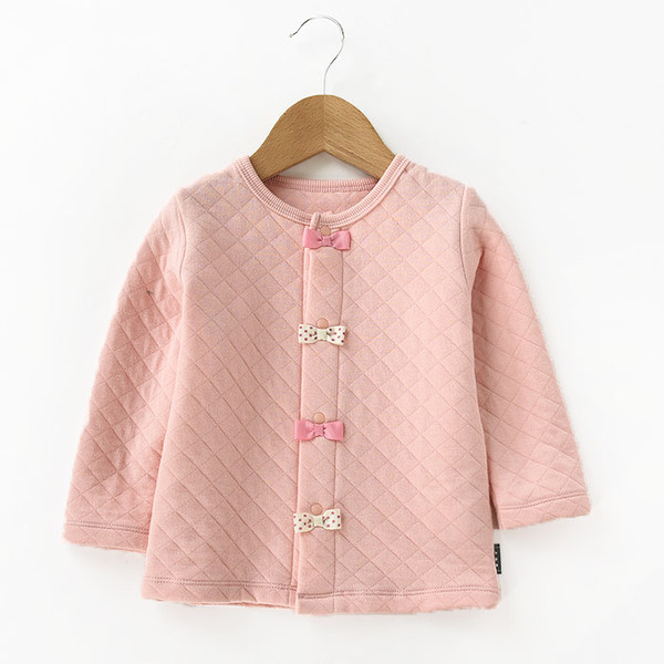 Vékony gyermekkabát lányoknak két színben, szalagos elemmel