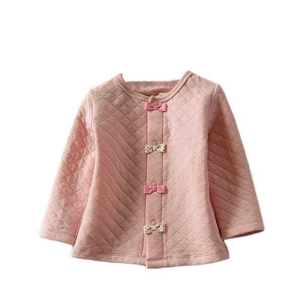 Vékony gyermekkabát lányoknak két színben, szalagos elemmel