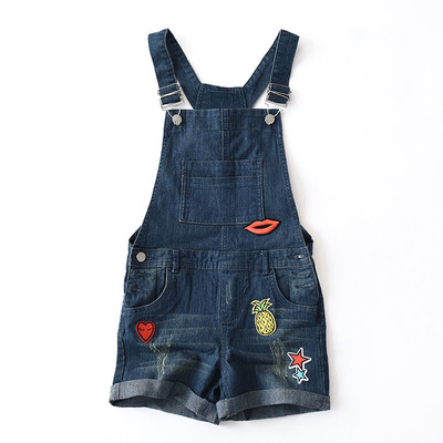 Két színben állítható pánttal ellátott gyerekoverall lányoknak hímzéssel