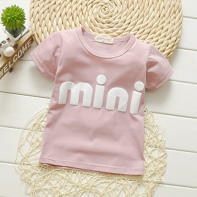 Lányoknak és fiúknak megfelelő gyerek póló, különböző színű felirattal