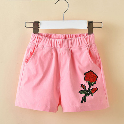 Alkalmi gyerek rövidnadrág lányoknak három színben hímzéssel