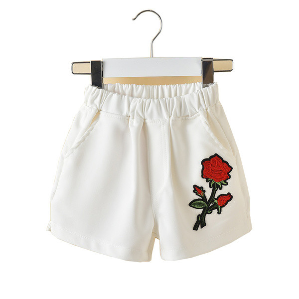 Alkalmi gyerek rövidnadrág lányoknak három színben hímzéssel
