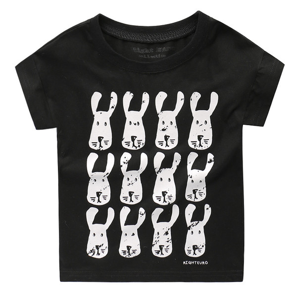 Fekete-fehér uniszex gyermek póló, mintával