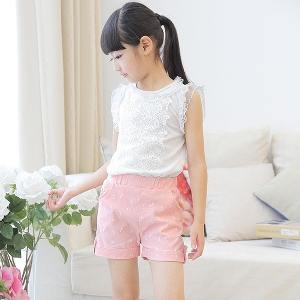 Παιδικά σορτς για κορίτσια με ελαστική μέση - δύο μοντέλα