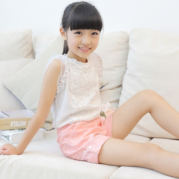 Παιδικά σορτς για κορίτσια με ελαστική μέση - δύο μοντέλα