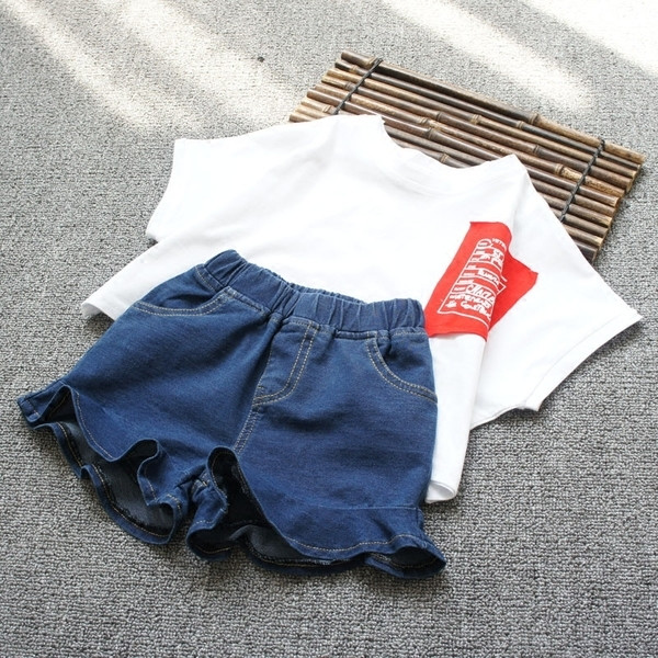 Gyerek rövidnadrág lányoknak rugalmas derékkal