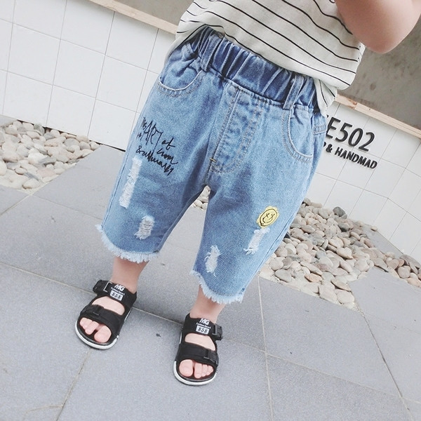 Παιδικά τζιν για αγόρια με ελαστική μέση με μίνι ετικέτα