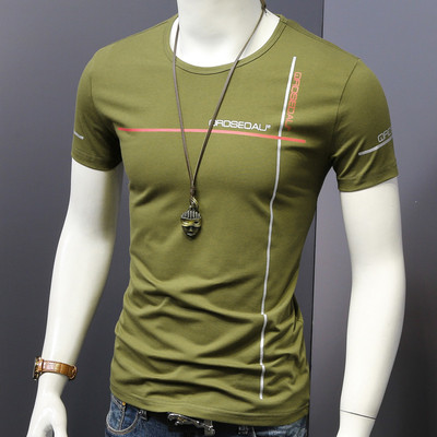 Férfi póló O-alakú gallérral, sok színben