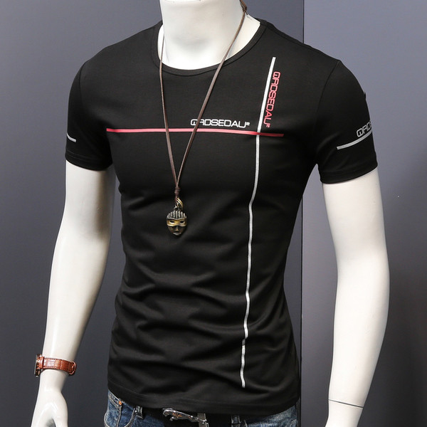 Férfi póló O-alakú gallérral, sok színben