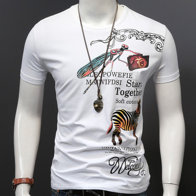 Aktuális és érdekes férfi pamut póló érdekes nyomattal